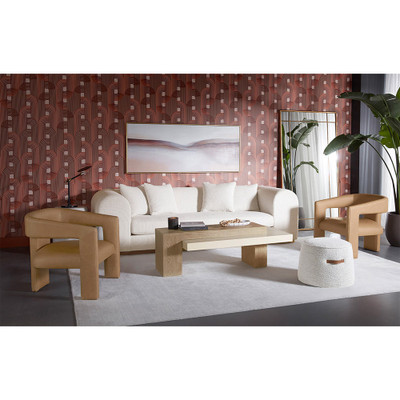 Sunpan Cobourg Lounge Chair - Ludlow Sesame Leather