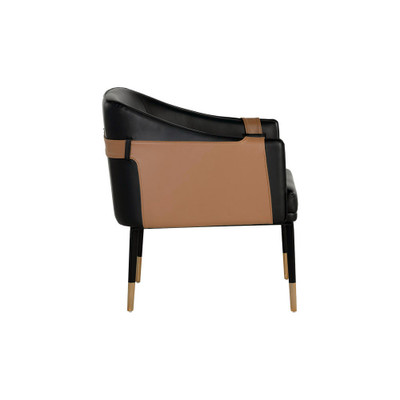 Sunpan Carter Lounge Chair - Napa Black - Napa Cognac