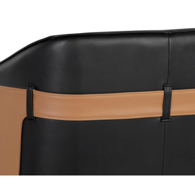 Sunpan Carter Lounge Chair - Napa Black - Napa Cognac