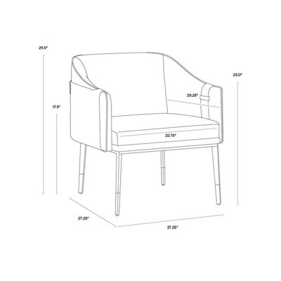 Sunpan Carter Lounge Chair - Napa Black - Napa Cognac