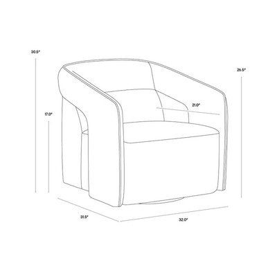 Sunpan Kendrick Swivel Lounge Chair - Abbington Black