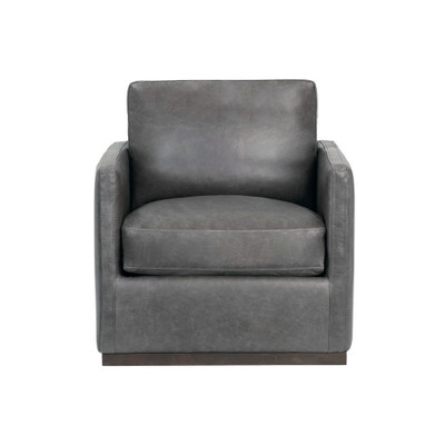 Sunpan Portman Swivel Lounge Chair - Marseille Concrete Leather