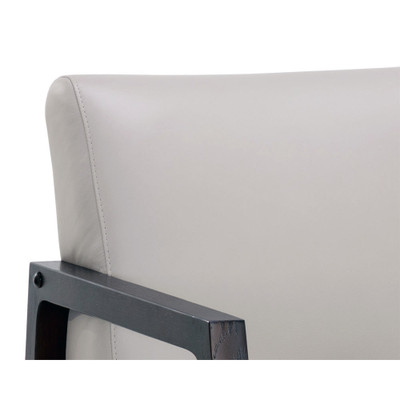 Sunpan Neymar Lounge Chair - Linea Light Grey Leather
