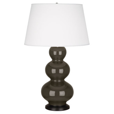 Triple Gourd Table Lamp - Deep Patina Bronze - Brown Tea