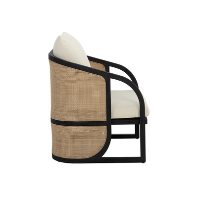 Sunpan Palermo Lounge Chair - Charcoal - Stinson Cream