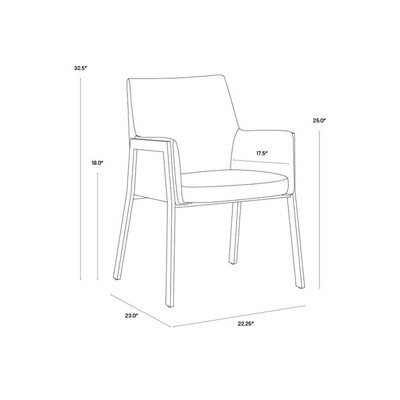 Sunpan Bernadette Dining Armchair - Bravo Black