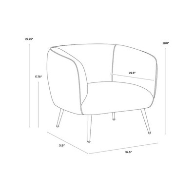 Sunpan Amara Lounge Chair - Copenhagen White (Closeout)