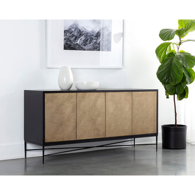 Sunpan Algarve Sideboard - Black / Champagne Gold