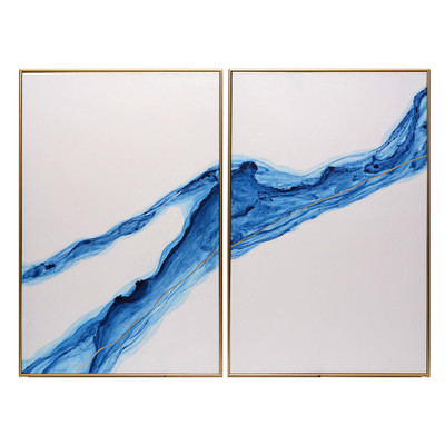 Sunpan Fluidity (Set Of 2) - 40" X 60" - Gold Floater Frame