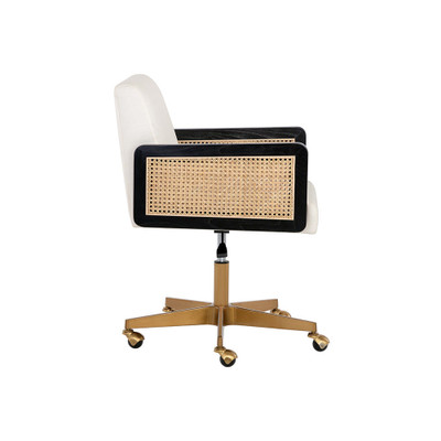 Sunpan Claudette Office Chair - Linoso Ivory