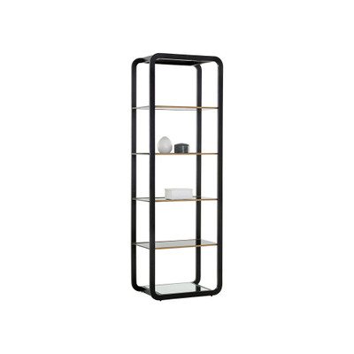 Sunpan Ambretta Bookcase - Small - Black / Smoke Grey