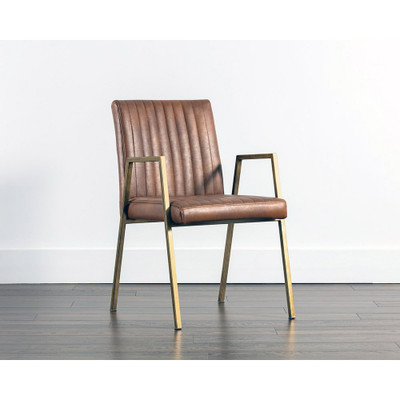 Sunpan Homer Dining Armchair - Bravo Cognac