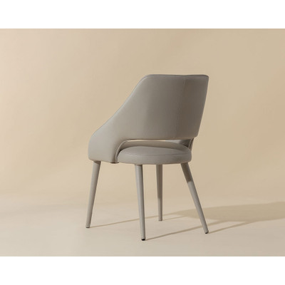 Sunpan Galen Dining Chair - Linea Light Grey Leather