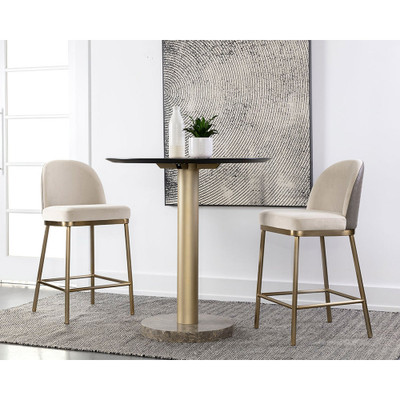 Sunpan Lavania Counter Stool - Meg Taupe / Porcini Taupe