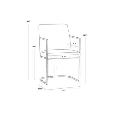 Sunpan Rayla Dining Armchair - Belfast Oyster Shell