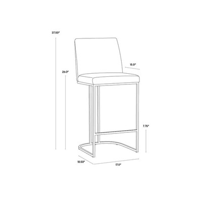 Sunpan Rayla Counter Stool - Belfast Oatmeal