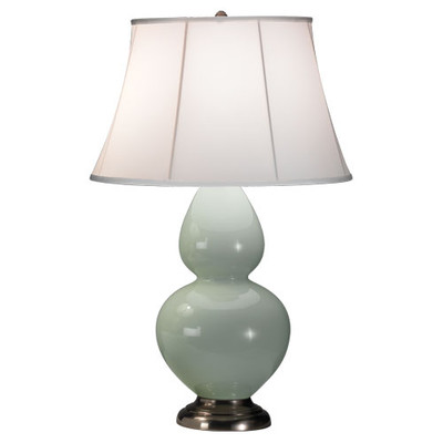 Double Gourd Table Lamp - Antique Silver - Celadon