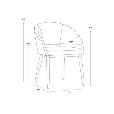 Sunpan Thatcher Dining Armchair - Champagne Gold - Onyx