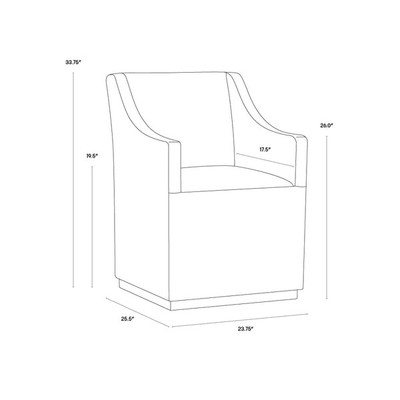 Sunpan Zane Wheeled Lounge Chair - Abbington Black