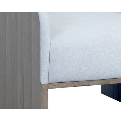 Sunpan Coburn Lounge Chair - Rustic Oak - Eclipse White (Closeout)