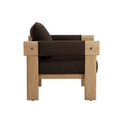 Sunpan Carmichael Lounge Chair - Nubuck Cocoa Leather