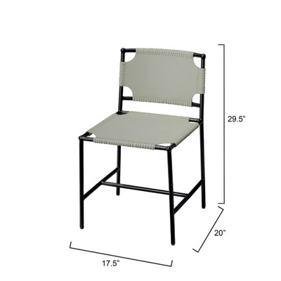 Jamie Young Asher Leather Dining Chair - Grey