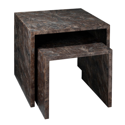Jamie Young Bedford Wood Set Of 2 Nesting Tables - Charcoal