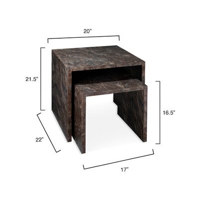 Jamie Young Bedford Wood Set Of 2 Nesting Tables - Charcoal