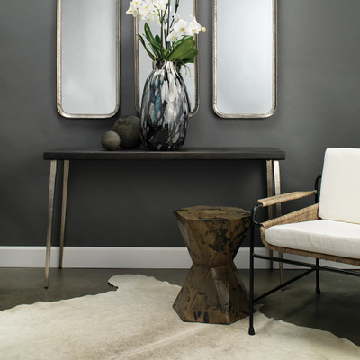 Jamie Young Crown Side Table - Acid Wash Metal - Small