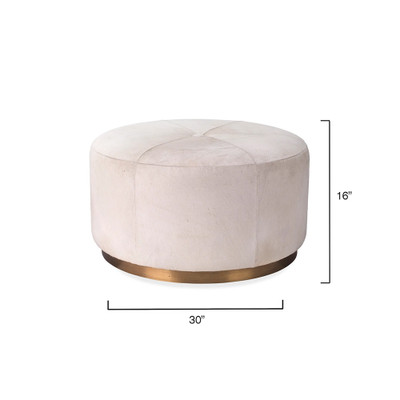 Jamie Young Thackery Hide On Roud Pouf - Large