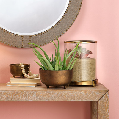 Jamie Young Relic Metal Large Footed Bowl