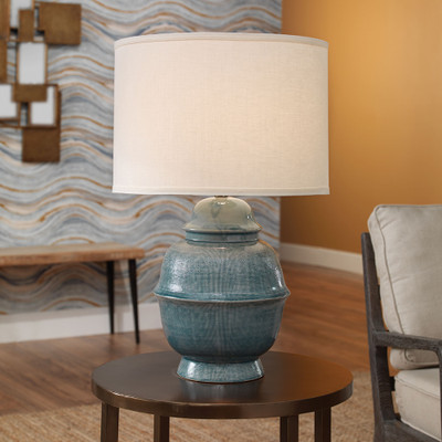 Jamie Young Kaya Ceramic Table Lamp - Blue