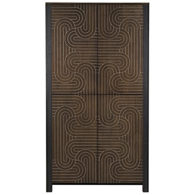 CFC Labyrinth Armoire - Light Shellac W/ White In Grooves