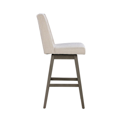 Alder & Tweed Tribeca Swivel Bar Stool - Chevron Cream