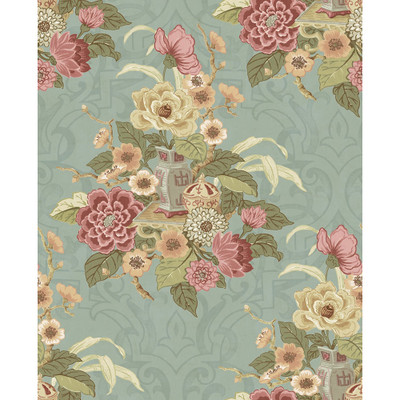 Seabrook Designs Dynasty Floral - Metallic Blue Mist