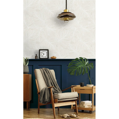 Seabrook Designs Tarra Monstera Leaf - White Sand