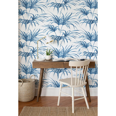 NextWall Tropical Palm Leaf - Coastal Blue