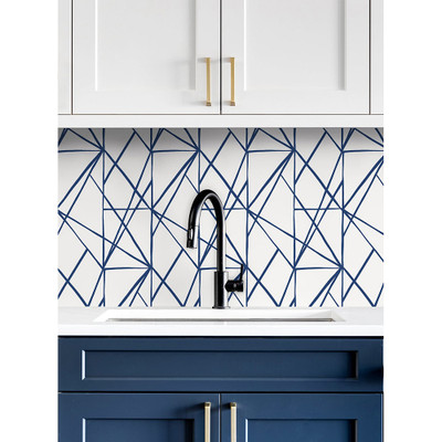 NextWall Quartz Geo - Navy Blue