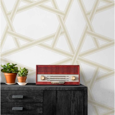 NextWall Crossroads Geo - Metallic Gold