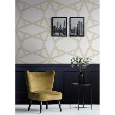 NextWall Crossroads Geo - Metallic Gold