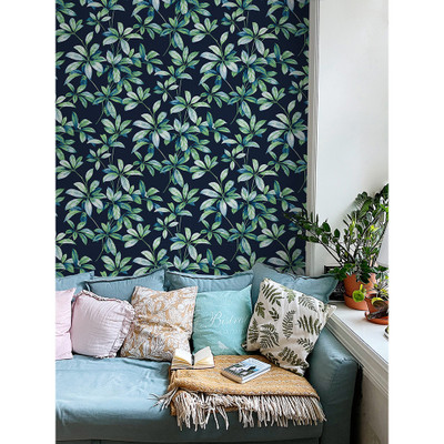 NextWall Leaf Trail - Navy & Spearmint