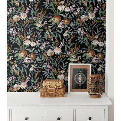 NextWall Vintage Floral - Onyx