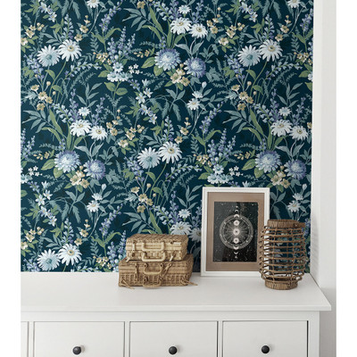 NextWall Vintage Floral - Teal