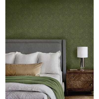 NextWall Tonal Bird Garden - Moss Green