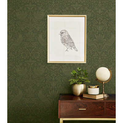 NextWall Tonal Bird Garden - Moss Green