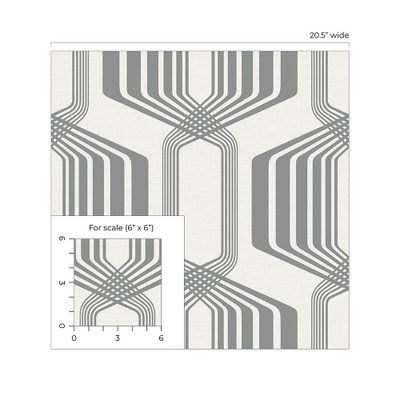 NextWall Striped Geo - Metallic Silver