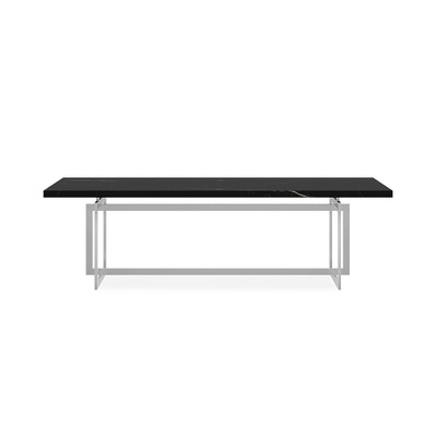 Caracole Wish You Were Here Dining Table - Nero Marguia Marble - Brushed Chrome
