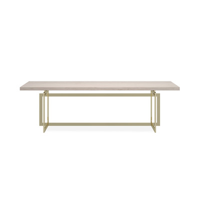 Caracole Wish You Were Here Dining Table - Creme Travertine - Whisper Of Gold