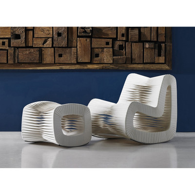 Phillips Collection Seat Belt Ottoman - White