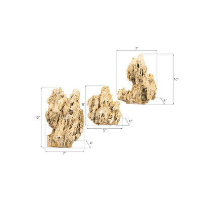Phillips Collection Stalagmite Wall Art Plated Brass - Set of 3 - Assorted Size and Shape (Closeout)